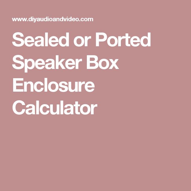 sub box port calculator